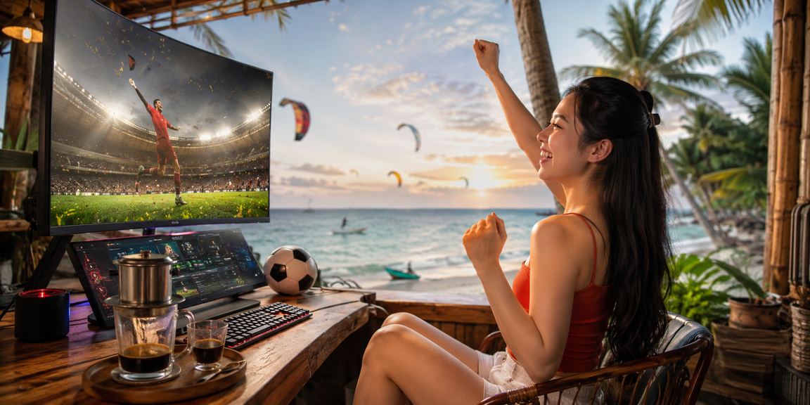 Người chơi esports tại Mũi Né theo dõi trận đấu và cá cược